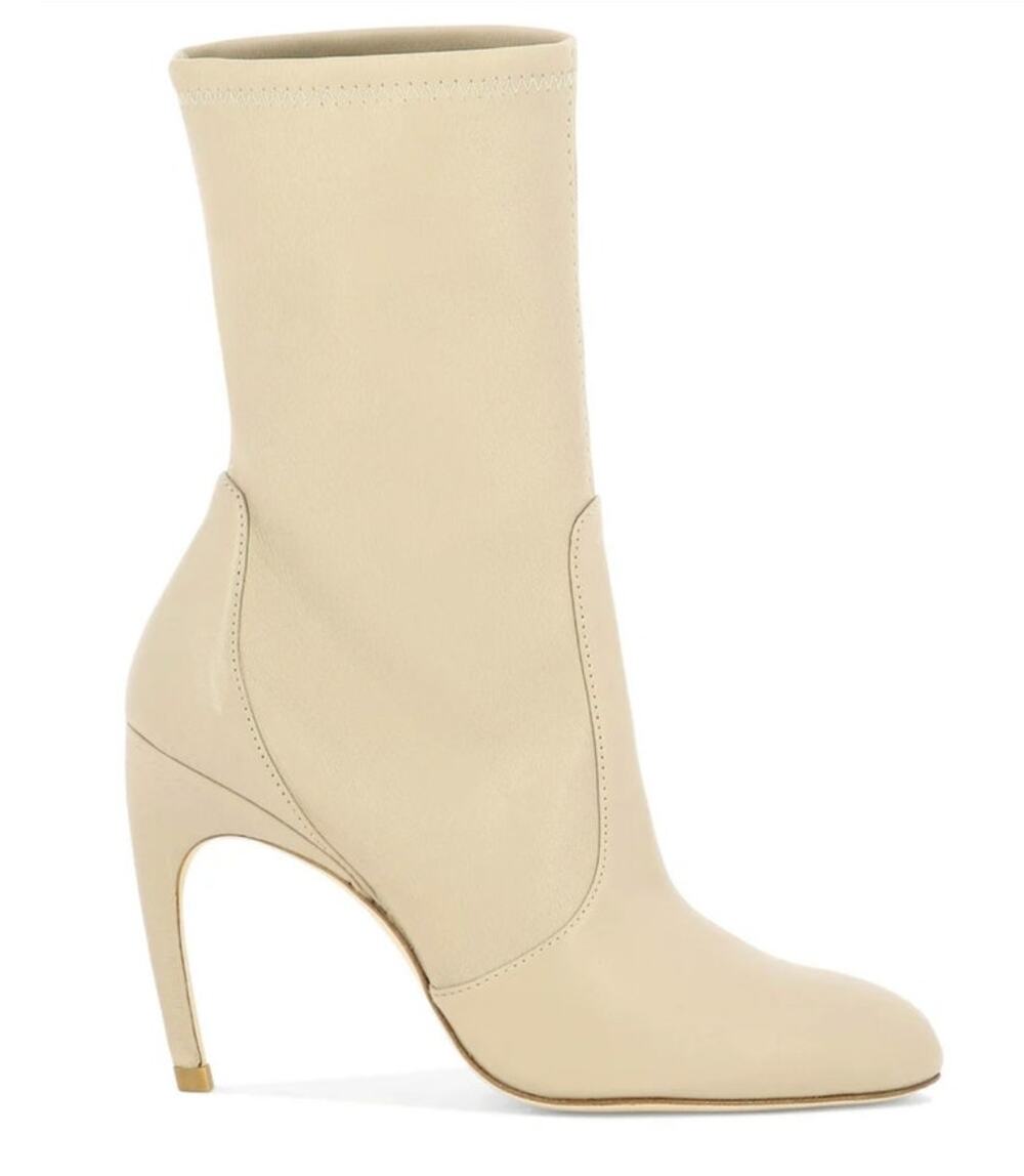 Stuart Weitzman Luxecurve 100 Ankle Boots Cream/Ivory - Women's US 12/EU 42.5